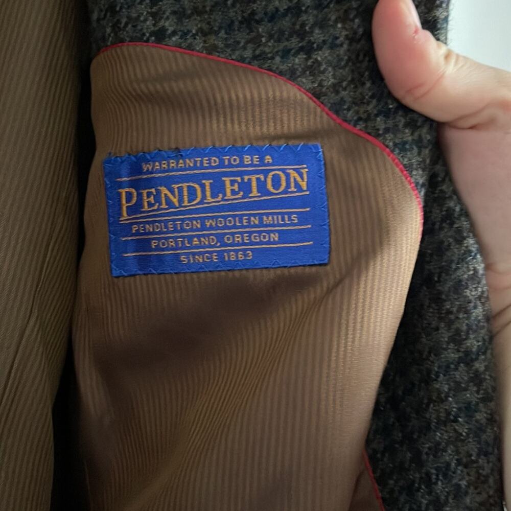 Pendleton 100% wool houndstooth two button single… - image 3